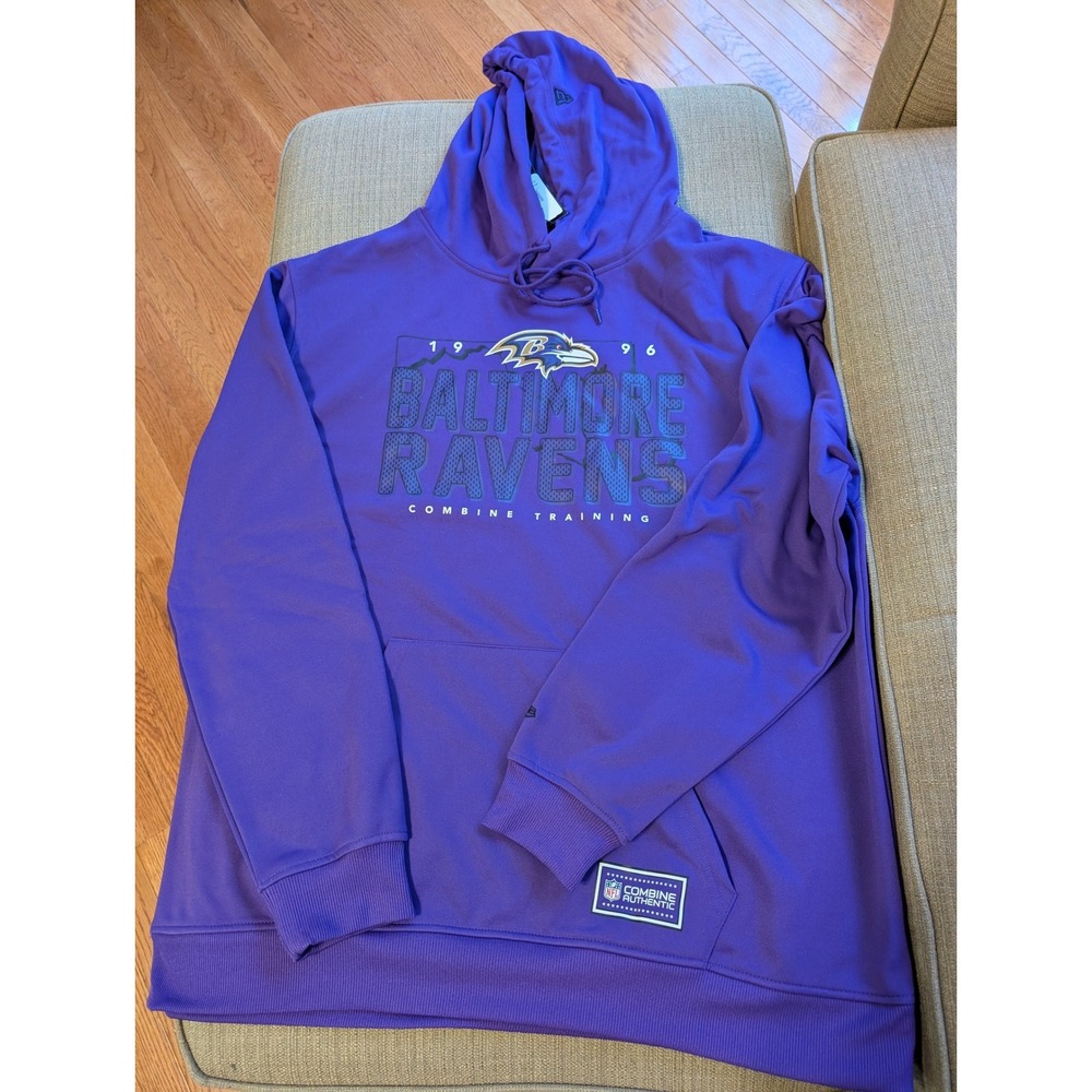 New Era Baltimore Ravens NFL Combine Authentic Hoodie Purple Mens XXL NWT